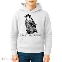 Fight Or Flight Funny Penguin Meme Kids Hoodie thumb 4