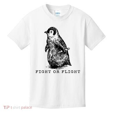 Fight Or Flight Funny Penguin Meme Kids T-Shirt