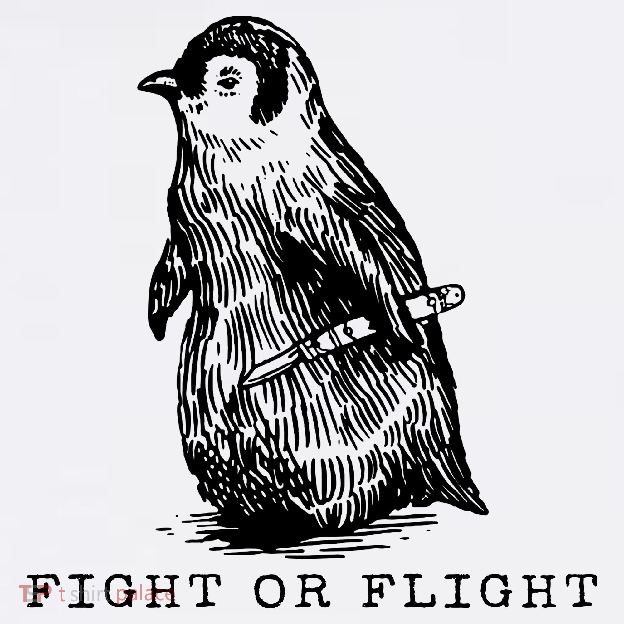 Fight Or Flight Funny Penguin Meme Kids T-Shirt