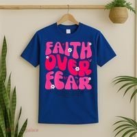 Faith Over Fear Christian Women Jesus Religious Floral T-Shirt thumb 2