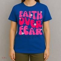 Faith Over Fear Christian Women Jesus Religious Floral T-Shirt thumb 4