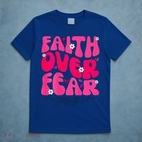 Faith Over Fear Christian Women Jesus Religious Floral T-Shirt thumb 5
