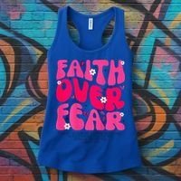 Faith Over Fear Christian Women Jesus Religious Floral Women's Tank Top thumb 3