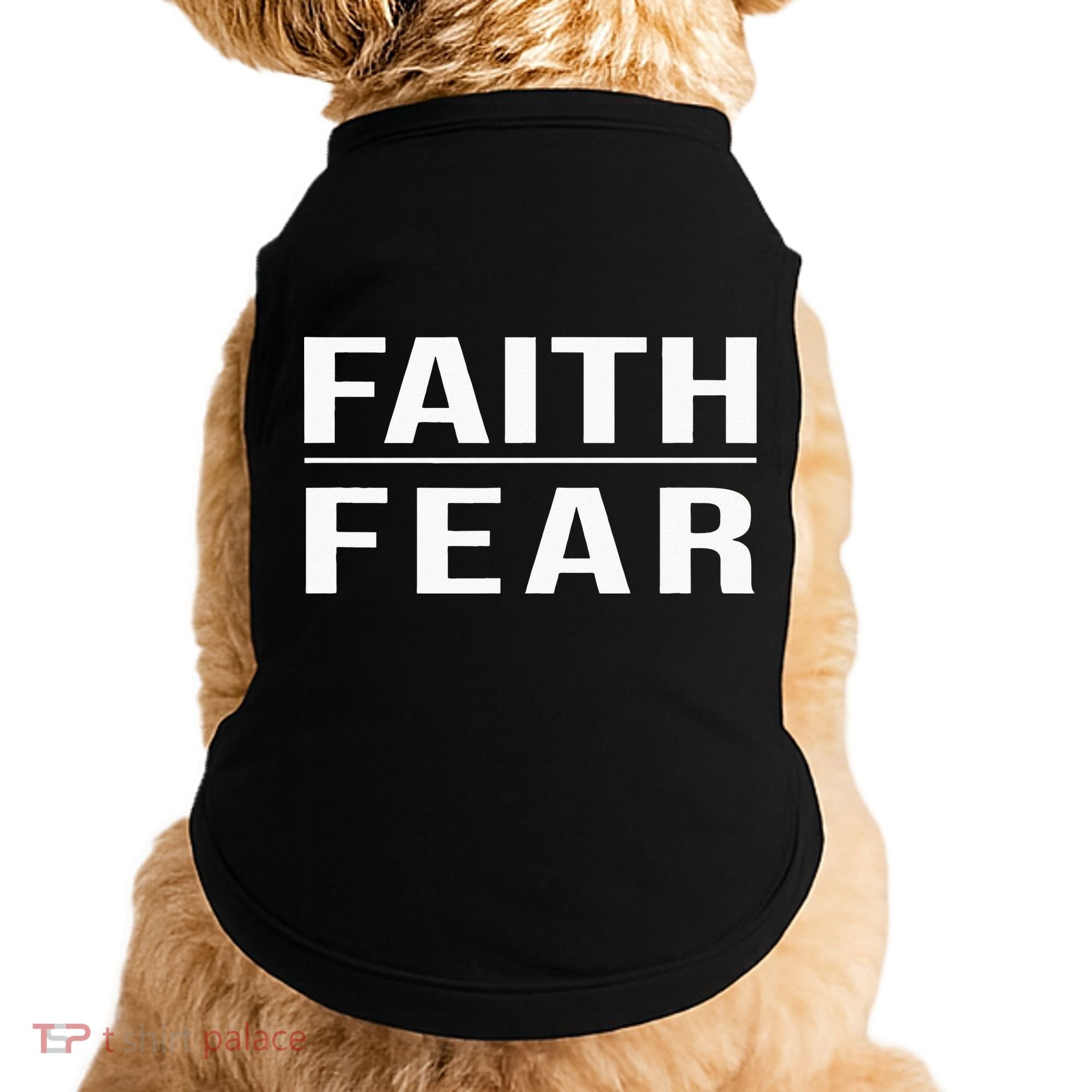 Faith Over Fear Christian For Men Faith Based Gift Doggie Tank