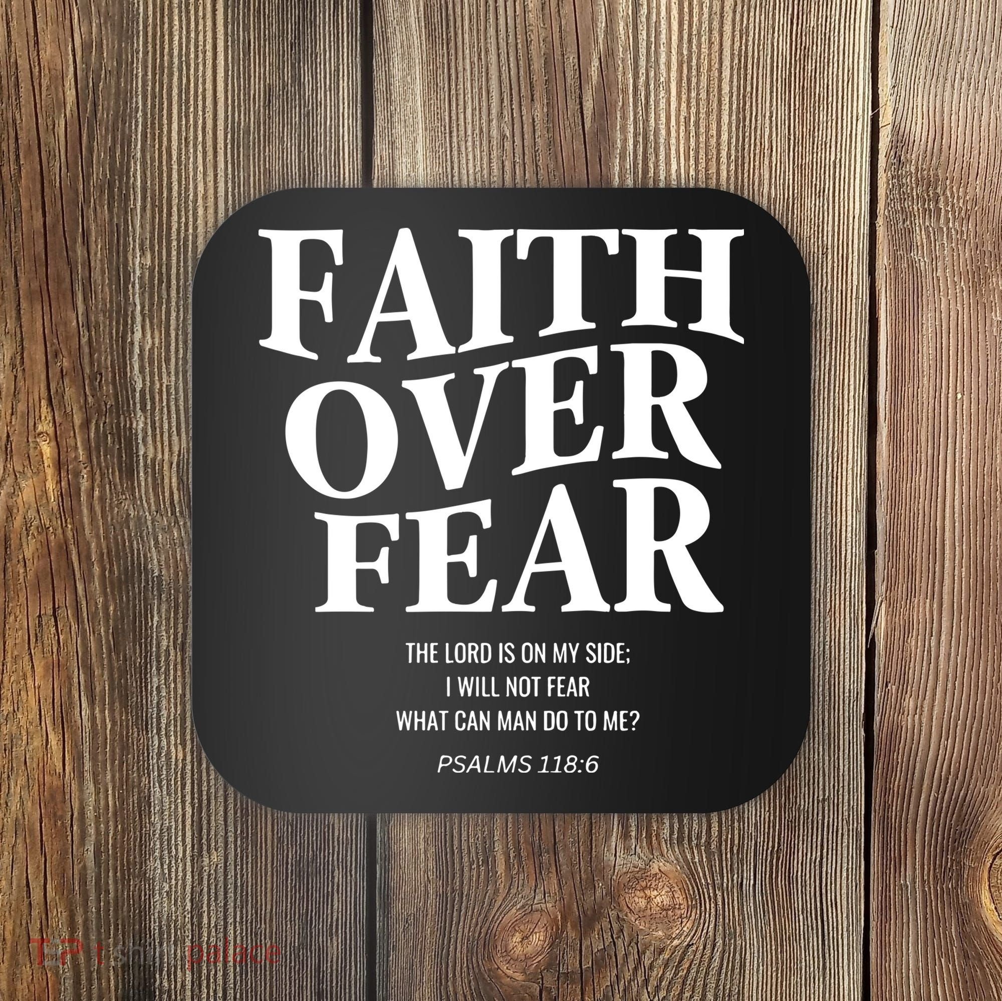 Faith Over Fear Christian Jesus Coaster