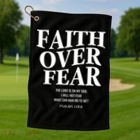 Faith Over Fear Christian Jesus Golf Towel thumb 1
