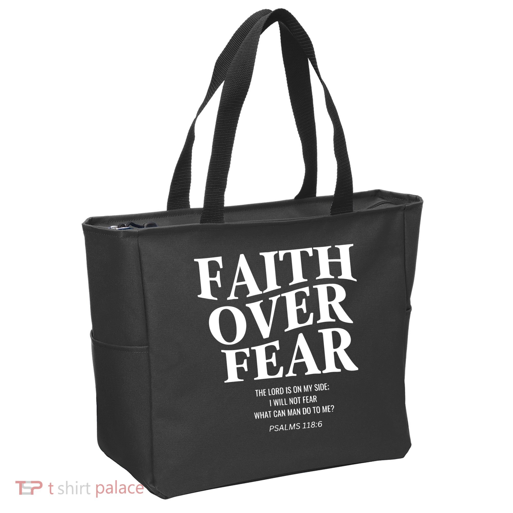 Faith Over Fear Christian Jesus Tote Bag