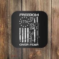 Freedom Over Fear Pro Gun Usa Flag 2nd Amendment Coaster thumb 0