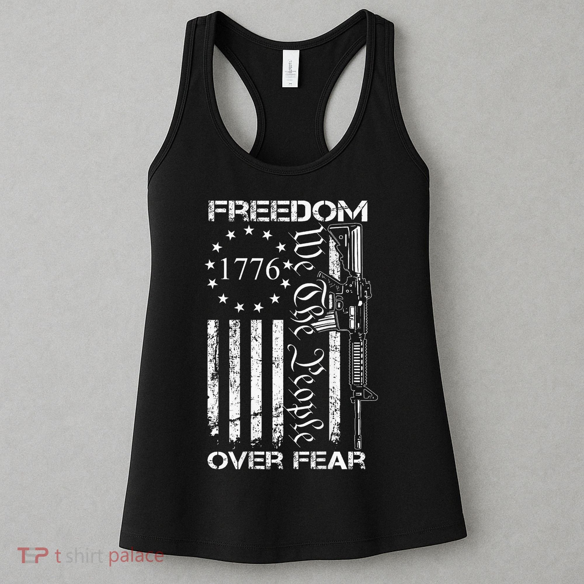 Freedom Over Fear Pro Gun Usa Flag 2nd Amendment Women's Tank Top