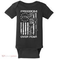 Freedom Over Fear Pro Gun Usa Flag 2nd Amendment Baby Bodysuit thumb 0