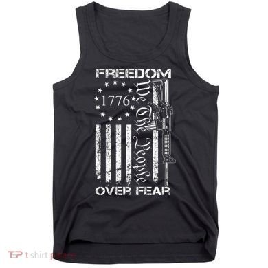 Freedom Over Fear Pro Gun Usa Flag 2nd Amendment Tank Top