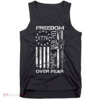 Freedom Over Fear Pro Gun Usa Flag 2nd Amendment Tank Top thumb 0