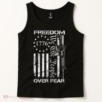 Freedom Over Fear Pro Gun Usa Flag 2nd Amendment Tank Top thumb 2