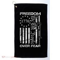 Freedom Over Fear Pro Gun Usa Flag 2nd Amendment Golf Towel thumb 0
