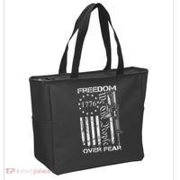 Freedom Over Fear Pro Gun Usa Flag 2nd Amendment Tote Bag thumb 2