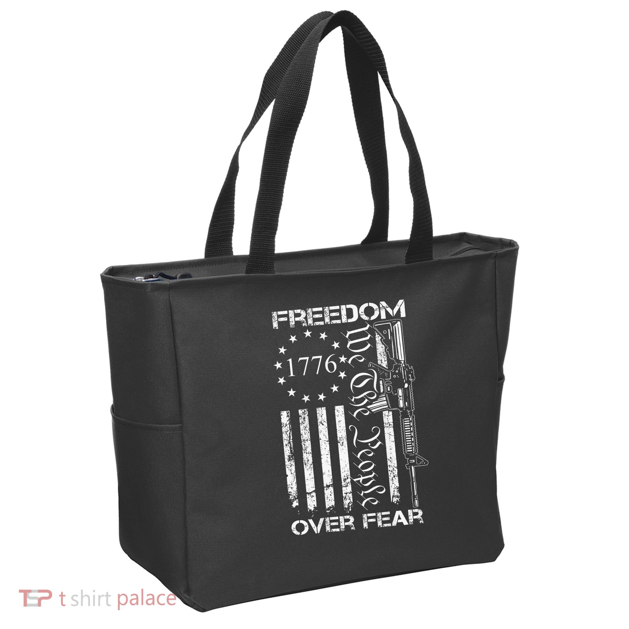 Freedom Over Fear Pro Gun Usa Flag 2nd Amendment Tote Bag