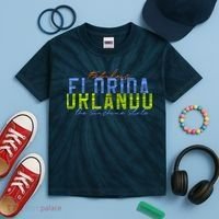 Fabulous Orlando Florida The Sunshine State Kids Tie-Dye T-Shirt thumb 2
