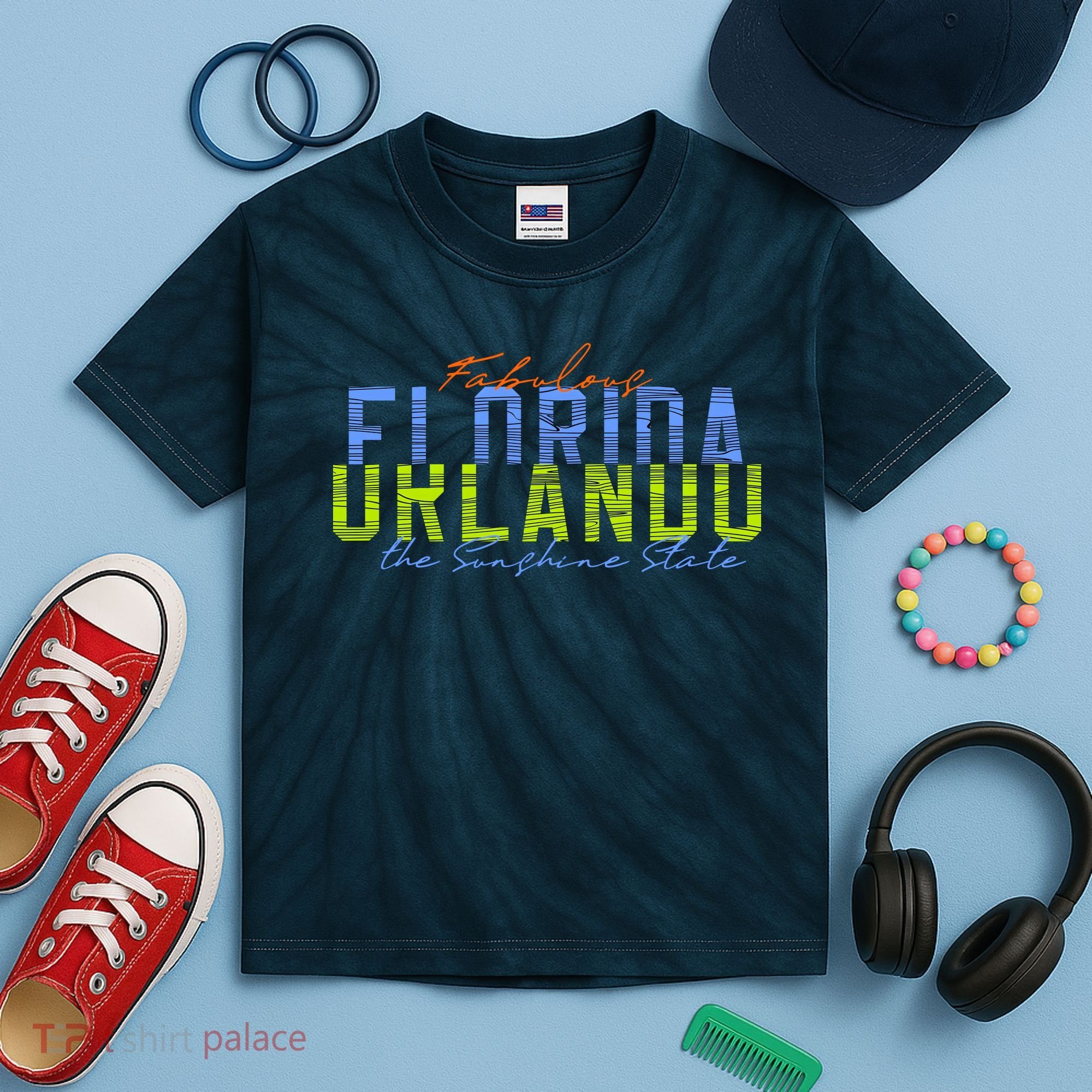 Fabulous Orlando Florida The Sunshine State Kids Tie-Dye T-Shirt