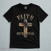 Faith Over Fear American Christian Cross God Jesus T-Shirt thumb 5