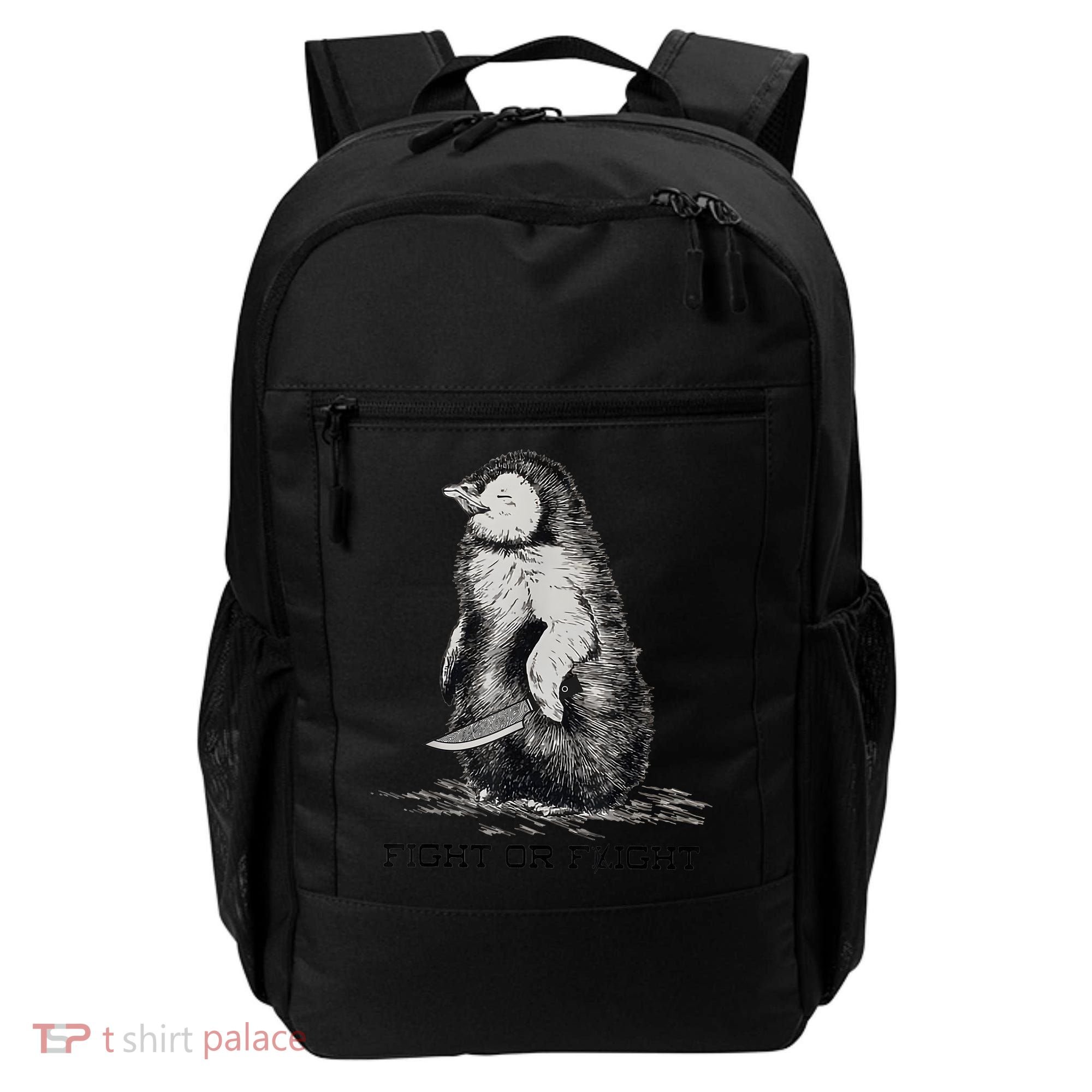 Fight Or Flight Funny Penguin Pun Meme Backpack