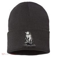 Fight Or Flight Funny Penguin Pun Meme Sustainable Knit Beanie thumb 0