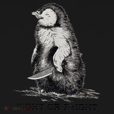 Fight Or Flight Funny Penguin Pun Meme Sustainable Knit Beanie