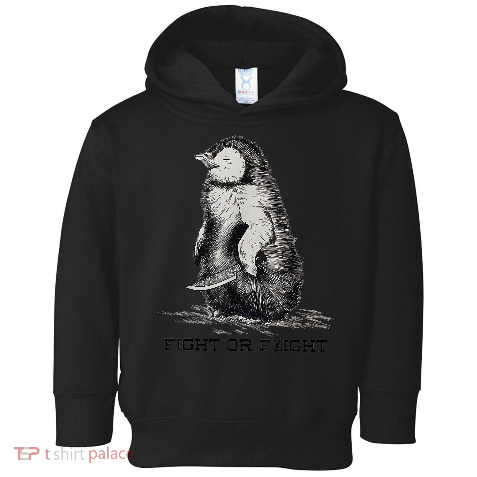 Fight Or Flight Funny Penguin Pun Meme Toddler Hoodie