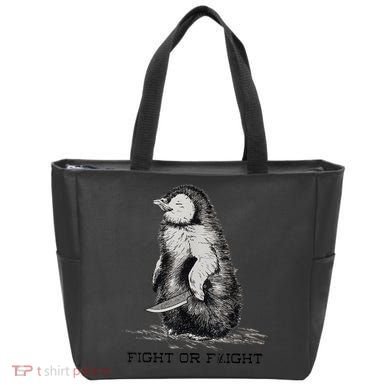 Fight Or Flight Funny Penguin Pun Meme Tote Bag