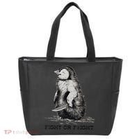 Fight Or Flight Funny Penguin Pun Meme Tote Bag thumb 0