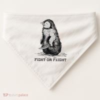 Fight Or Flight Funny Penguin Pun Meme USA-Made Doggie Bandana thumb 0