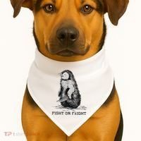 Fight Or Flight Funny Penguin Pun Meme USA-Made Doggie Bandana thumb 1