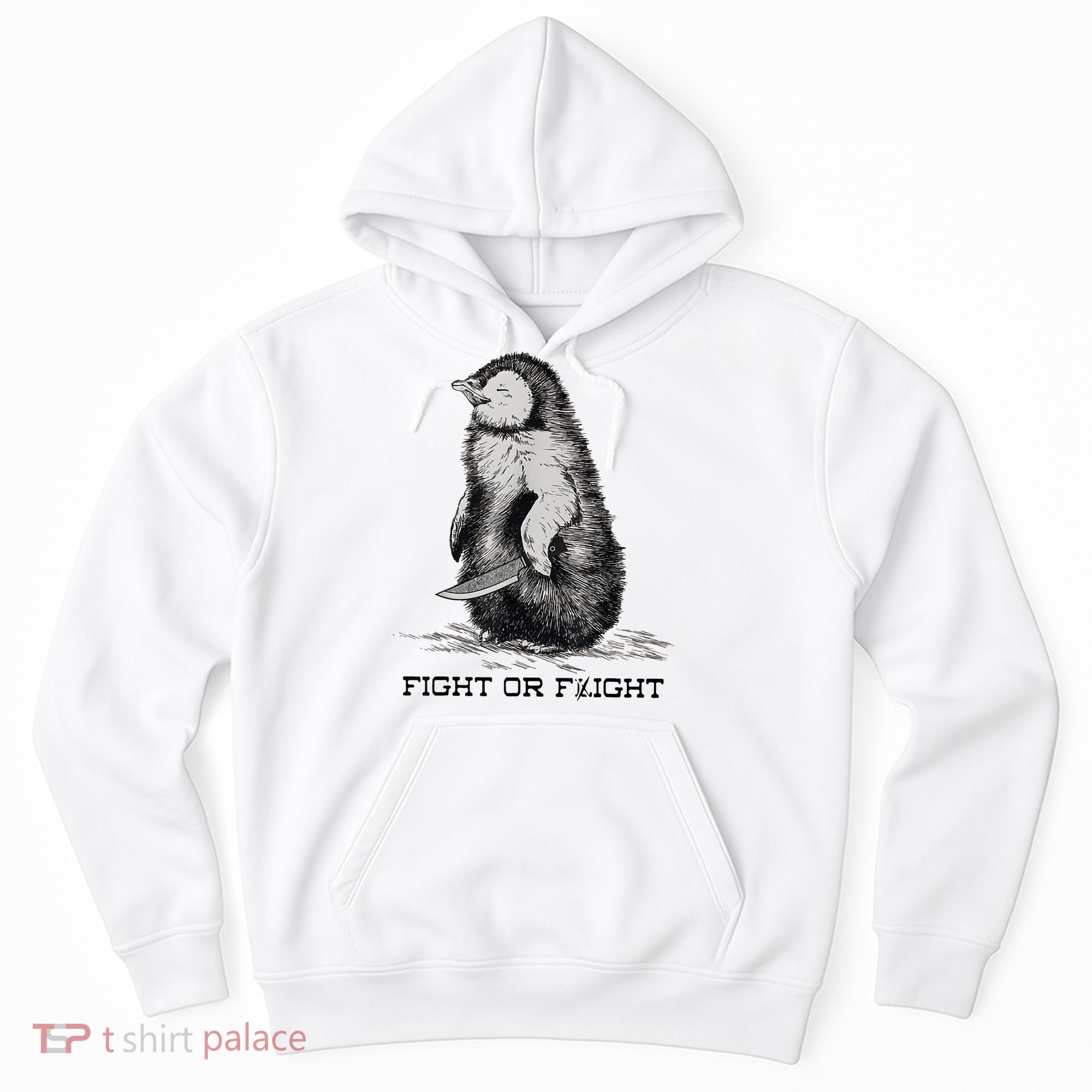 Fight Or Flight Funny Penguin Pun Meme Hoodie