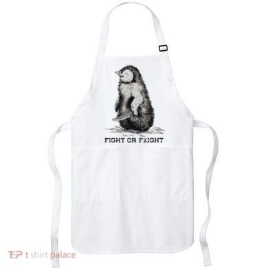 Fight Or Flight Funny Penguin Pun Meme Apron