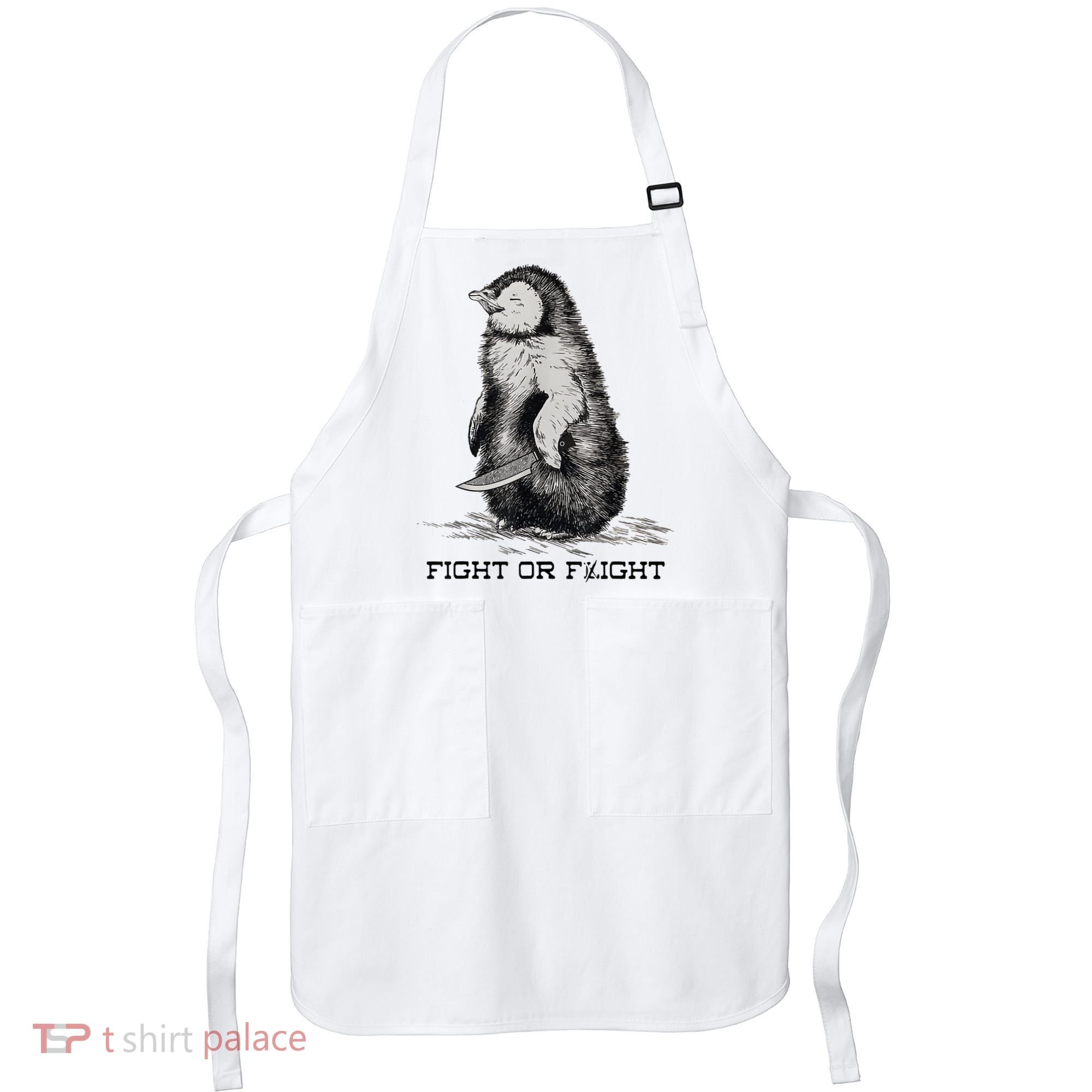 Fight Or Flight Funny Penguin Pun Meme Apron