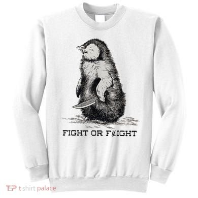Fight Or Flight Funny Penguin Pun Meme Sweatshirt