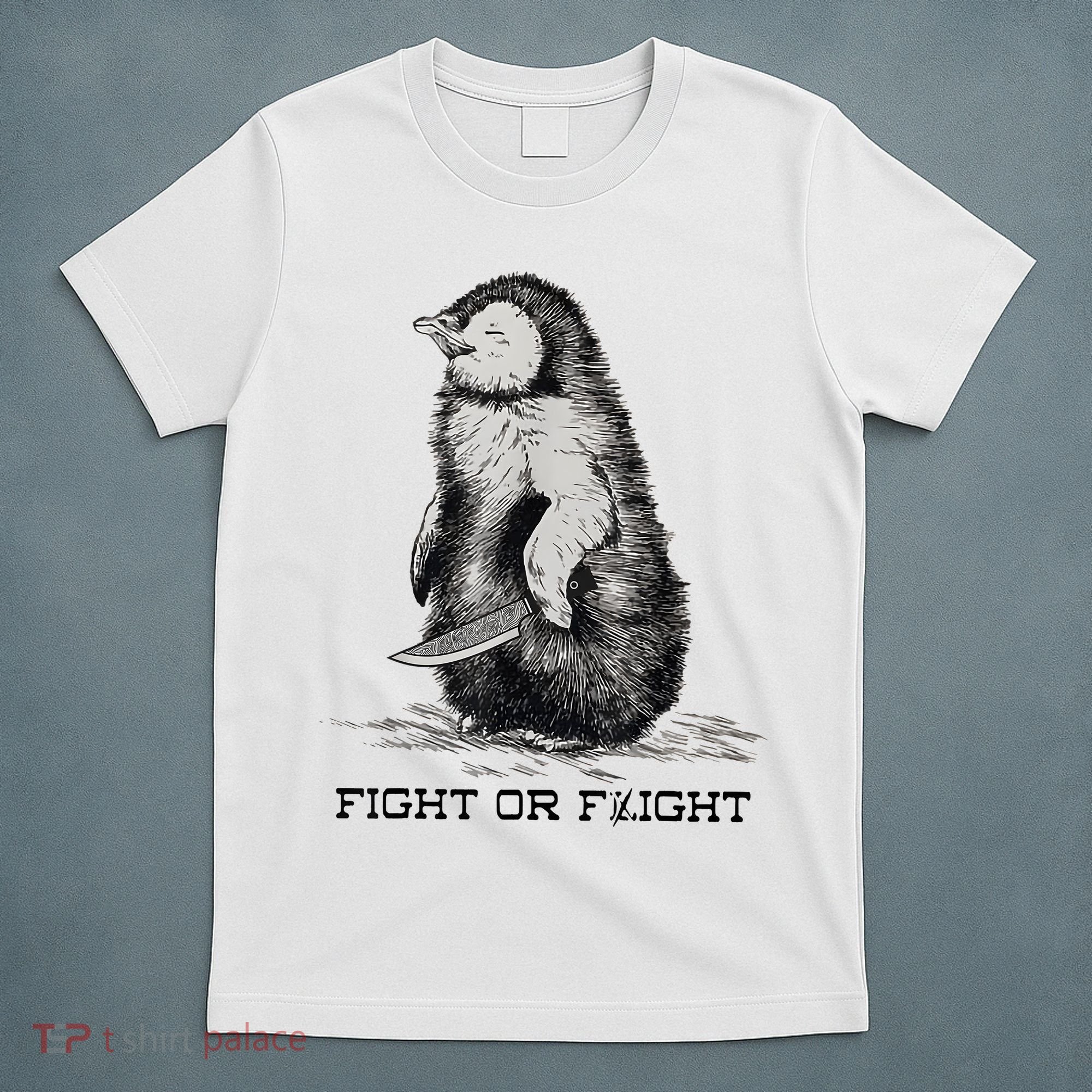 Fight Or Flight Funny Penguin Pun Meme T-Shirt