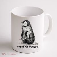 Fight Or Flight Funny Penguin Pun Meme Coffee Mug thumb 1