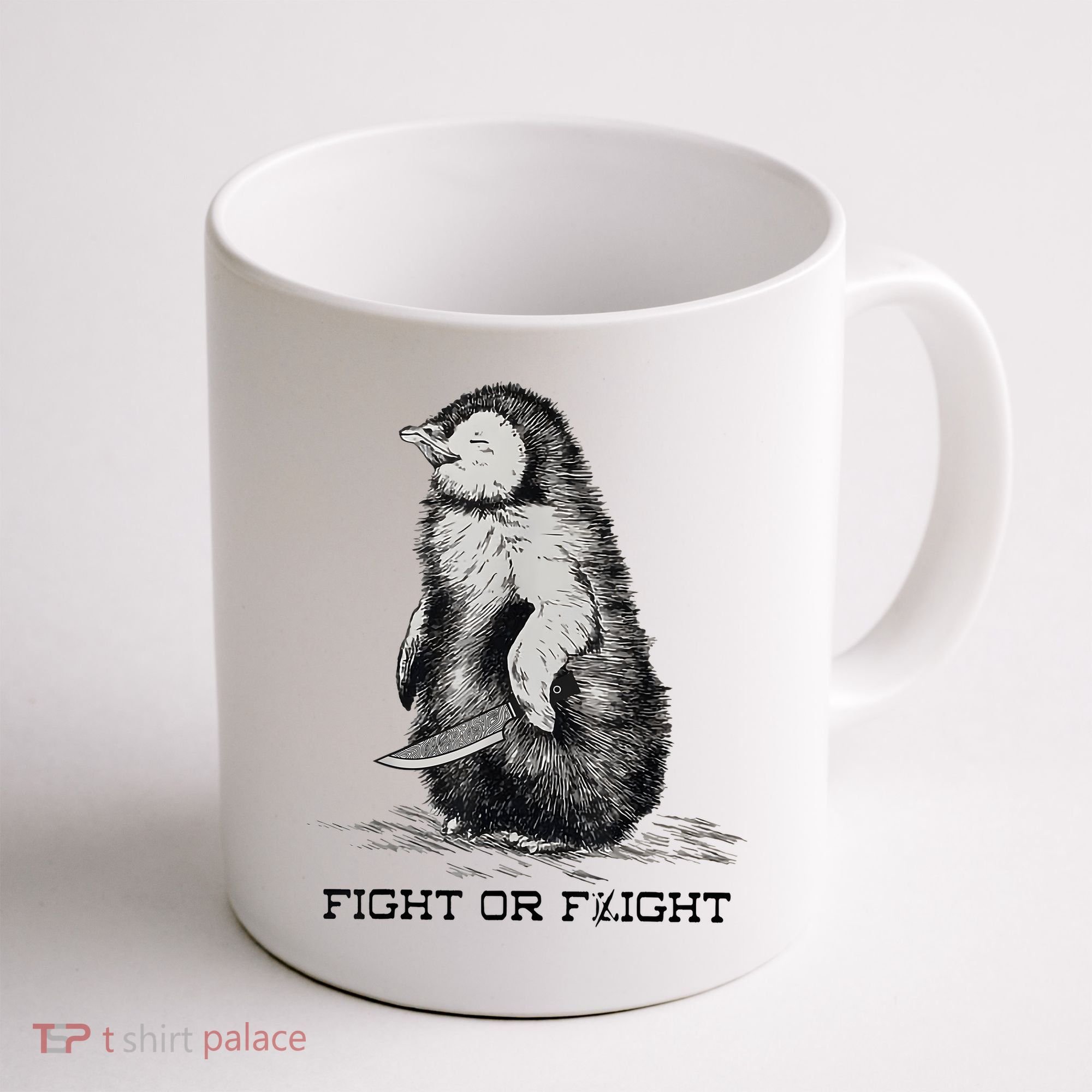 Fight Or Flight Funny Penguin Pun Meme Coffee Mug