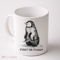 Fight Or Flight Funny Penguin Pun Meme Coffee Mug thumb 0