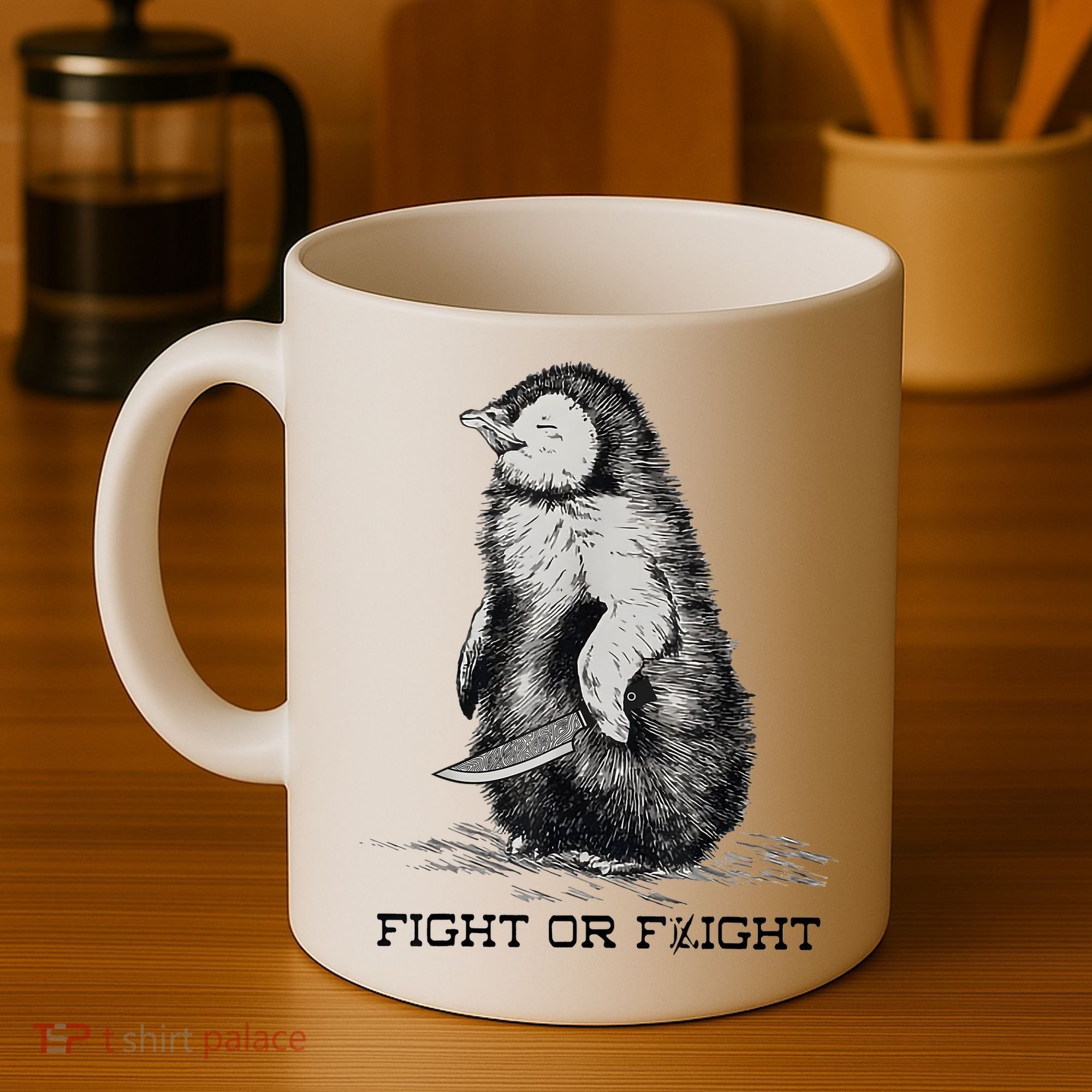 Fight Or Flight Funny Penguin Pun Meme Coffee Mug
