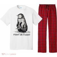 Fight Or Flight Funny Penguin Pun Meme Pajama Set thumb 0