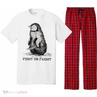 Fight Or Flight Funny Penguin Pun Meme Pajama Set thumb 0