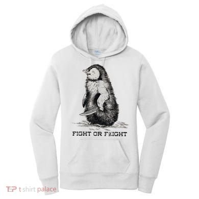 Fight Or Flight Funny Penguin Pun Meme Women's Hoodie