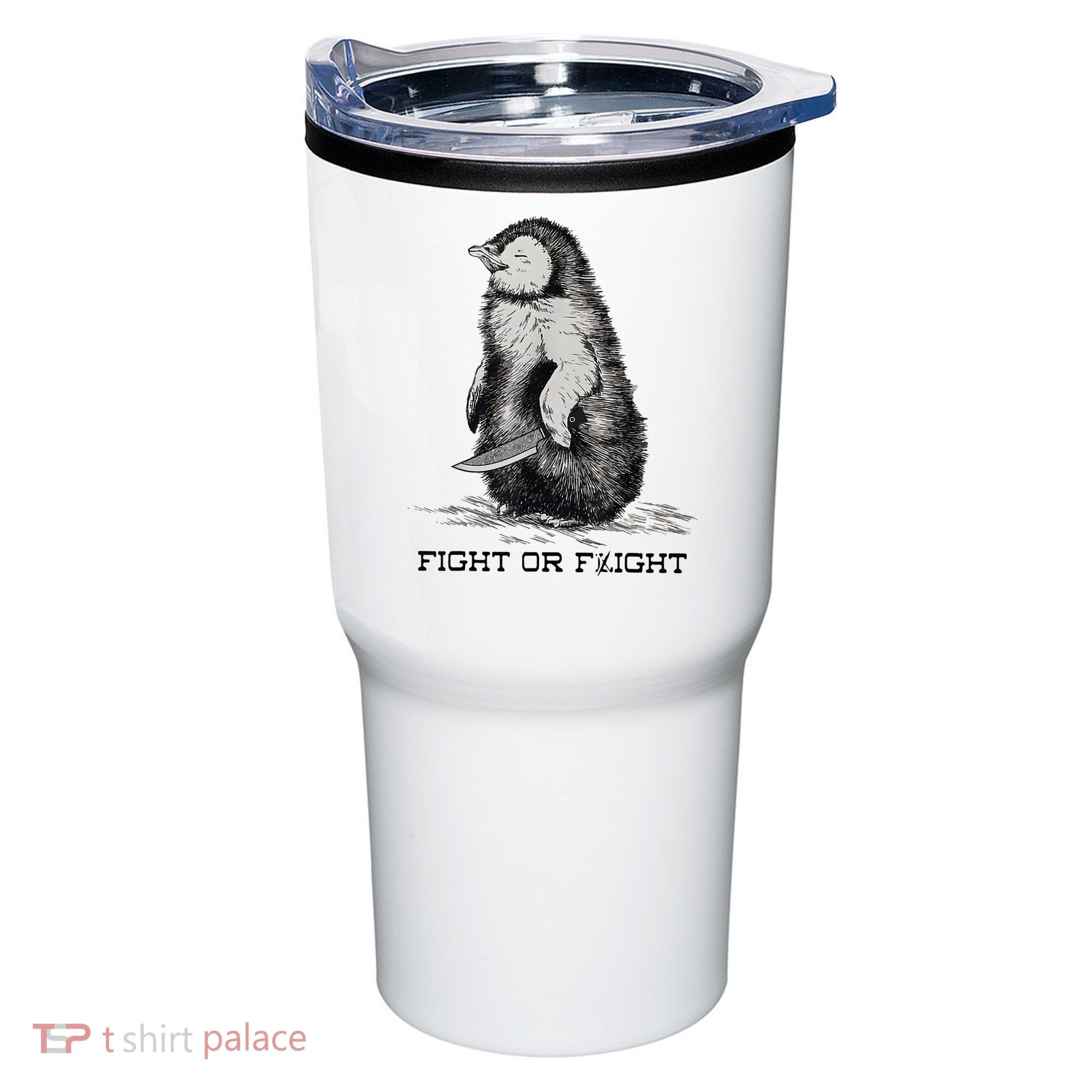 Fight Or Flight Funny Penguin Pun Meme Tumbler