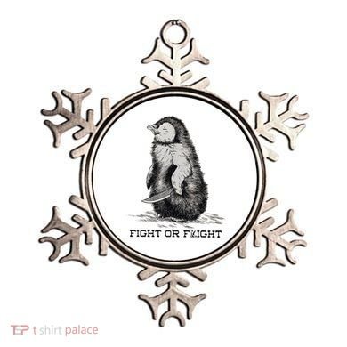 Fight Or Flight Funny Penguin Pun Meme Ornament