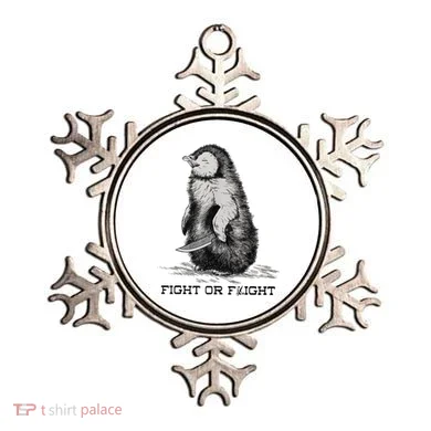 Fight Or Flight Funny Penguin Pun Meme Ornament
