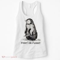 Fight Or Flight Funny Penguin Pun Meme Women's Tank Top thumb 0