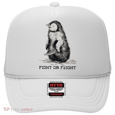 Fight Or Flight Funny Penguin Pun Meme Hat