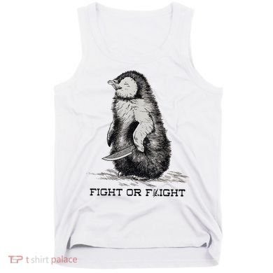 Fight Or Flight Funny Penguin Pun Meme Tank Top
