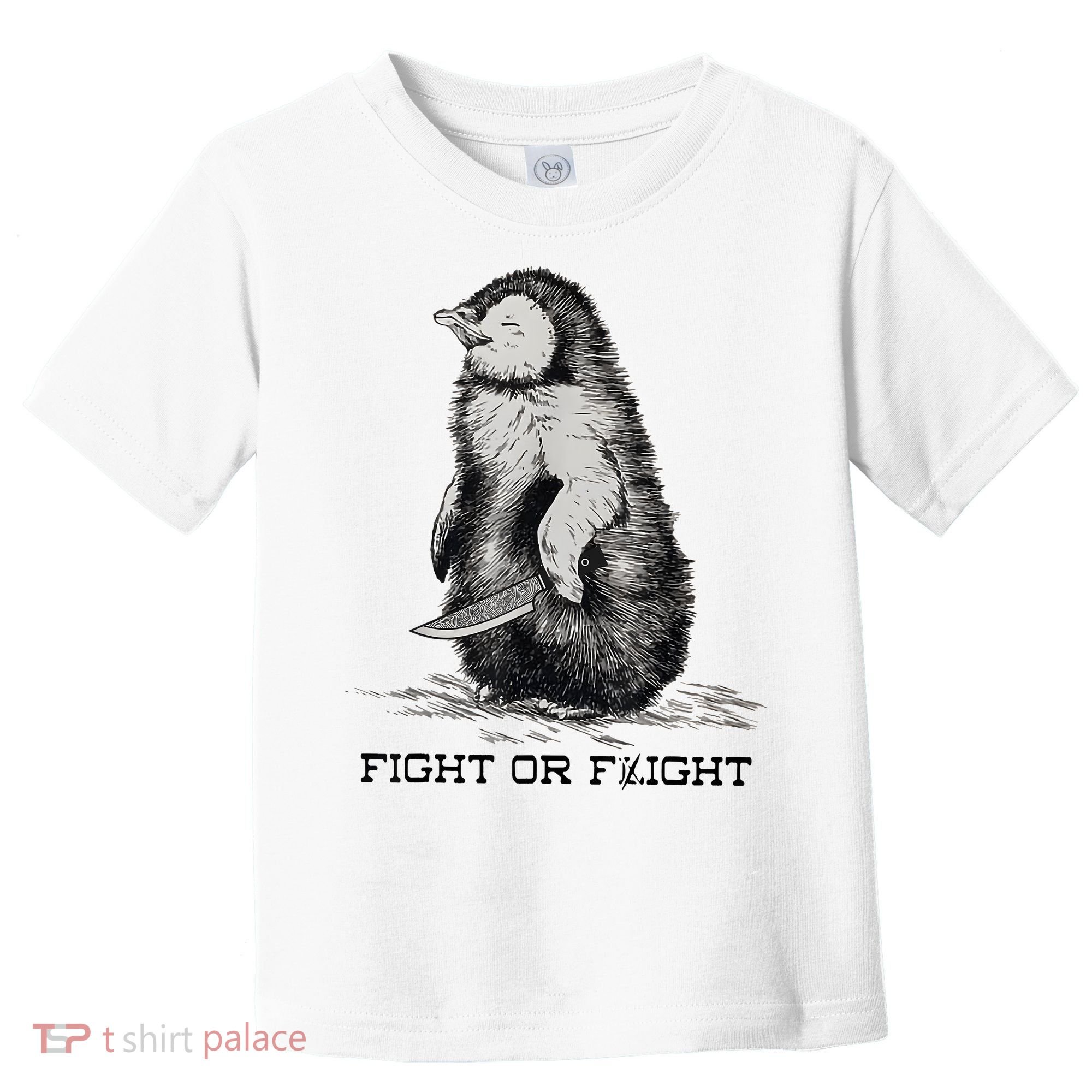 Fight Or Flight Funny Penguin Pun Meme Toddler T-Shirt